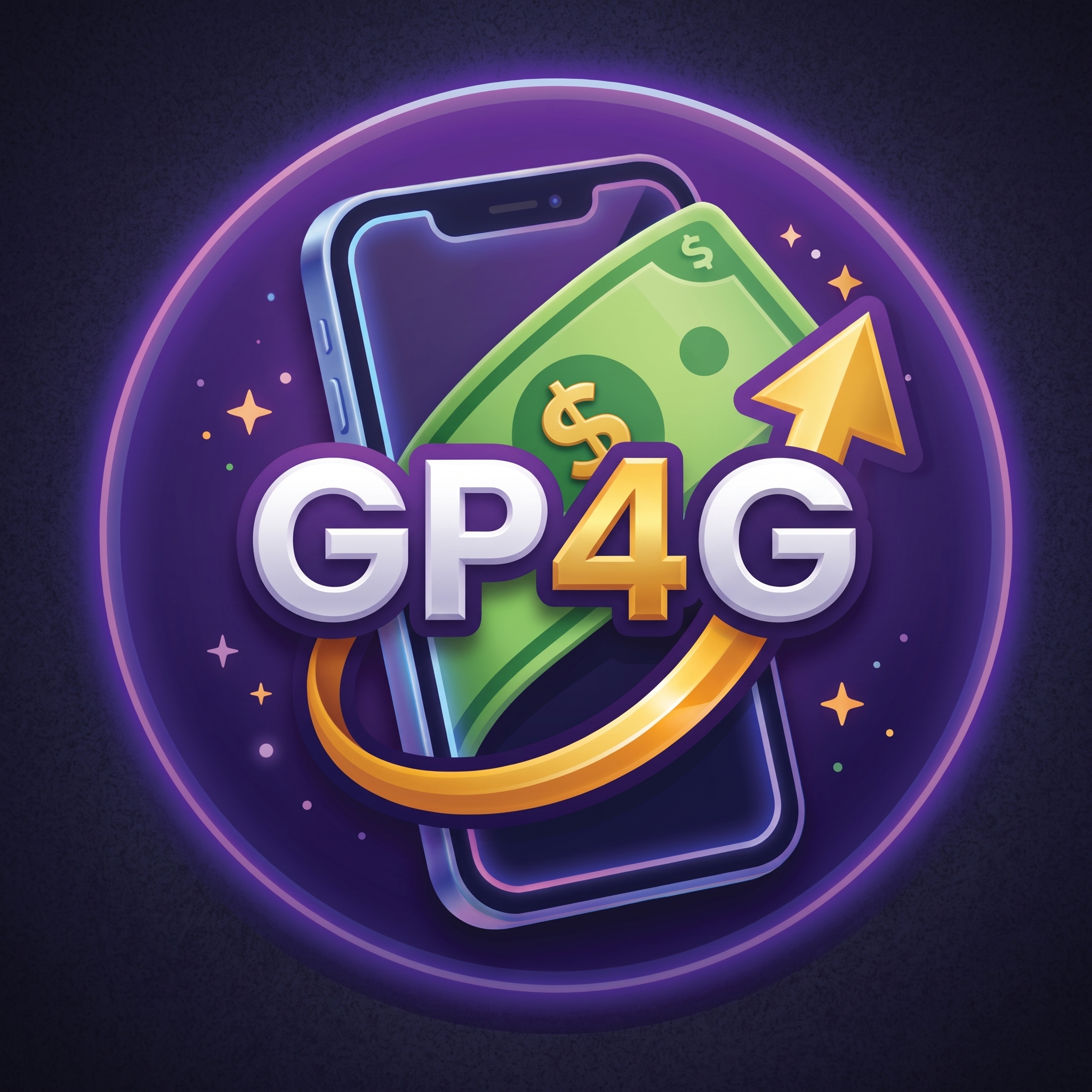 GP4G: a phone, cash, and a rising gold arrow